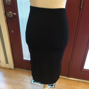 Black skirt with splits on both sides